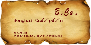 Bonyhai Csépán névjegykártya